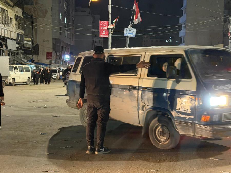 جانب من الانتشار الشرطي الليلي بمدينة غزة