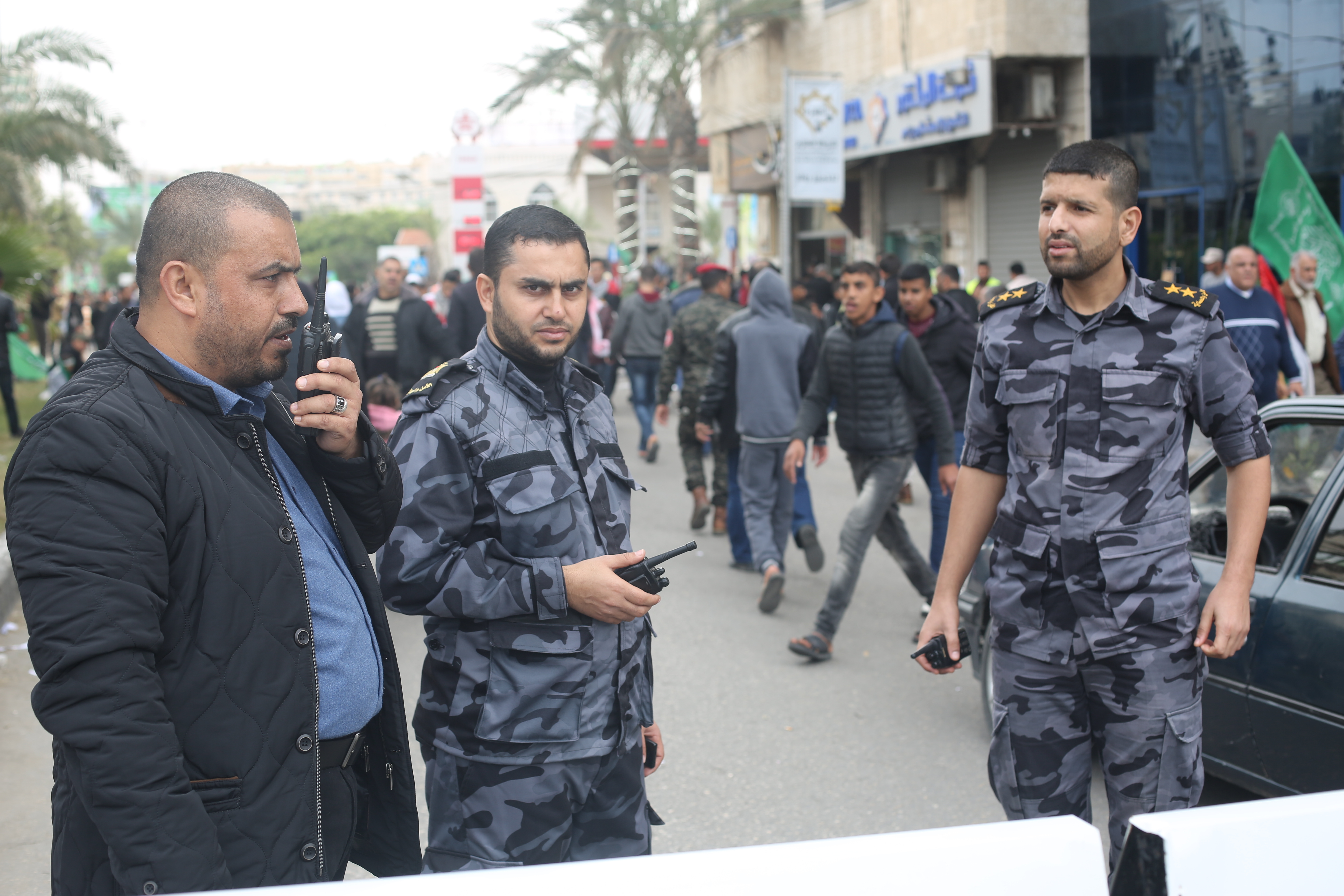 تأمين مهرجان انطلاقة حركة حماس في ساحة الكتيبة بغزة