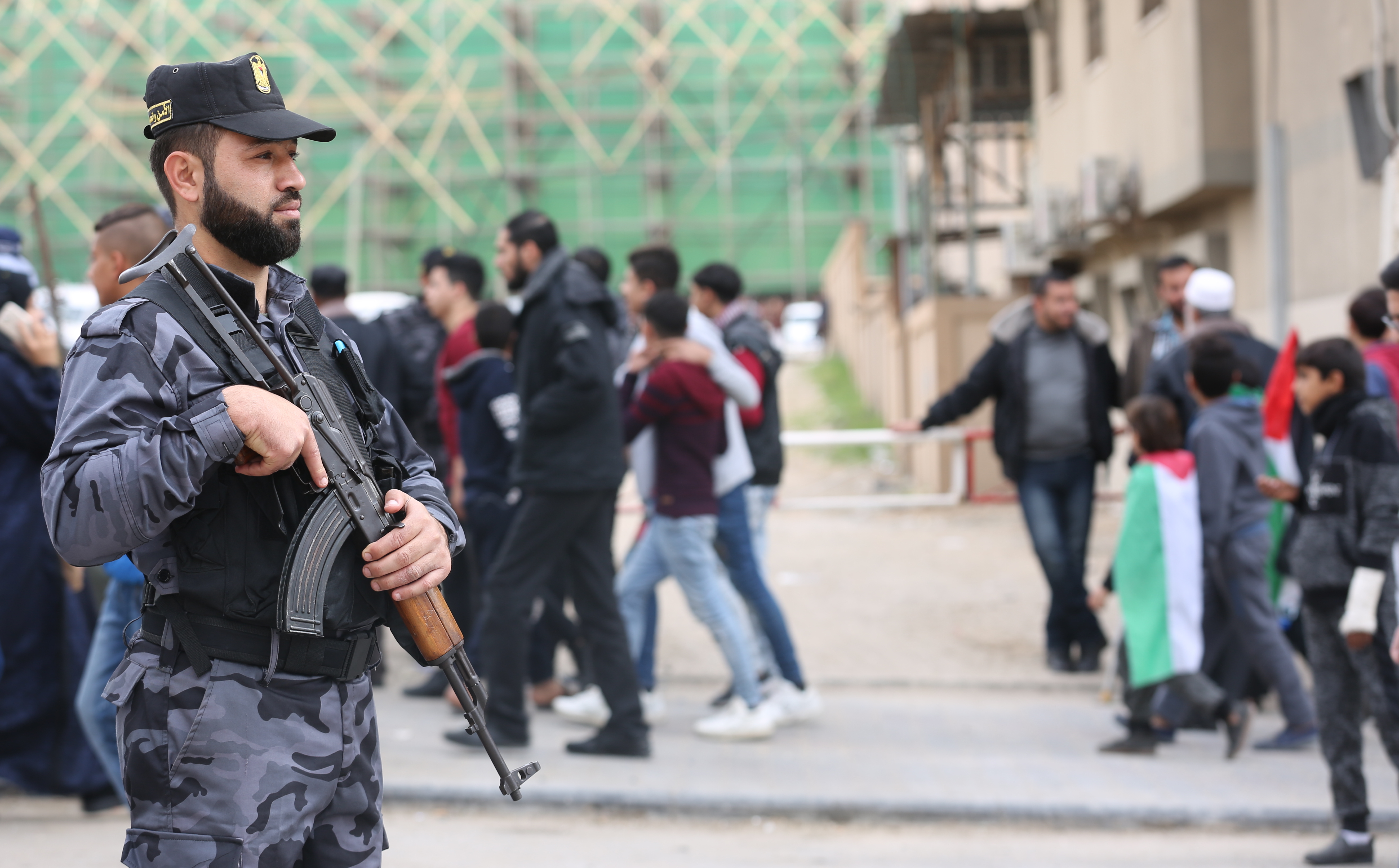 تأمين مهرجان انطلاقة حركة حماس في ساحة الكتيبة بغزة