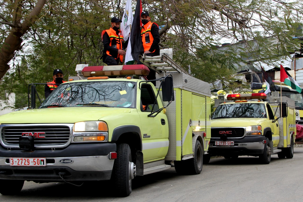 فعالية مسير محمول للمركبات ومؤتمر صحفي، بمناسبة اليوم العالمي للدفاع المدني