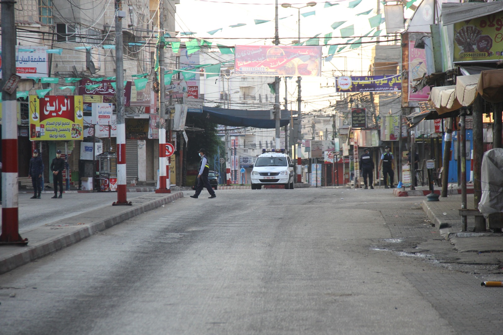 سريان قرار حظر التجوال الشامل في محافظات قطاع غزة 