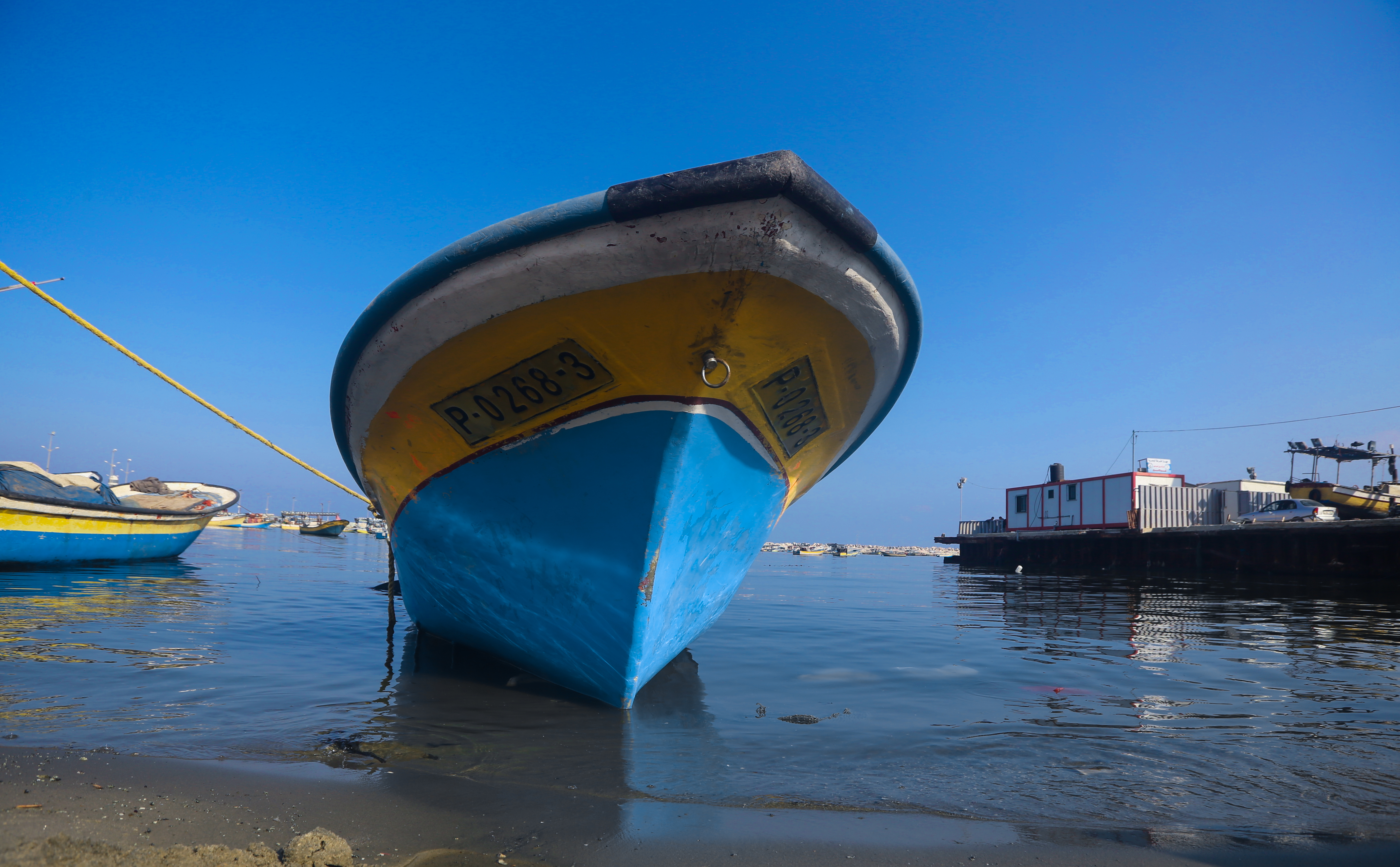 الشرطة البحرية تُنظم حركة الصيادين في ميناء غزة بنظام منظومة "الباركود" الإلكتروني