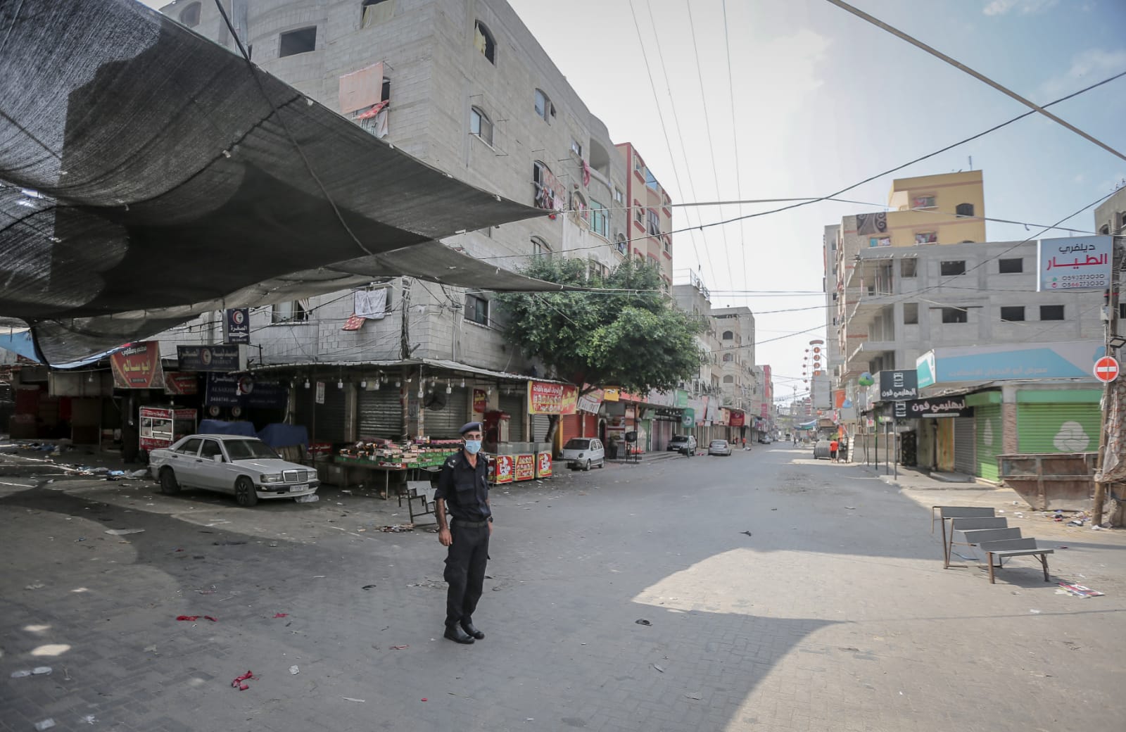 صور من تشديد الإجراءات الوقائية وحظر التجول في محافظة شمال غزة