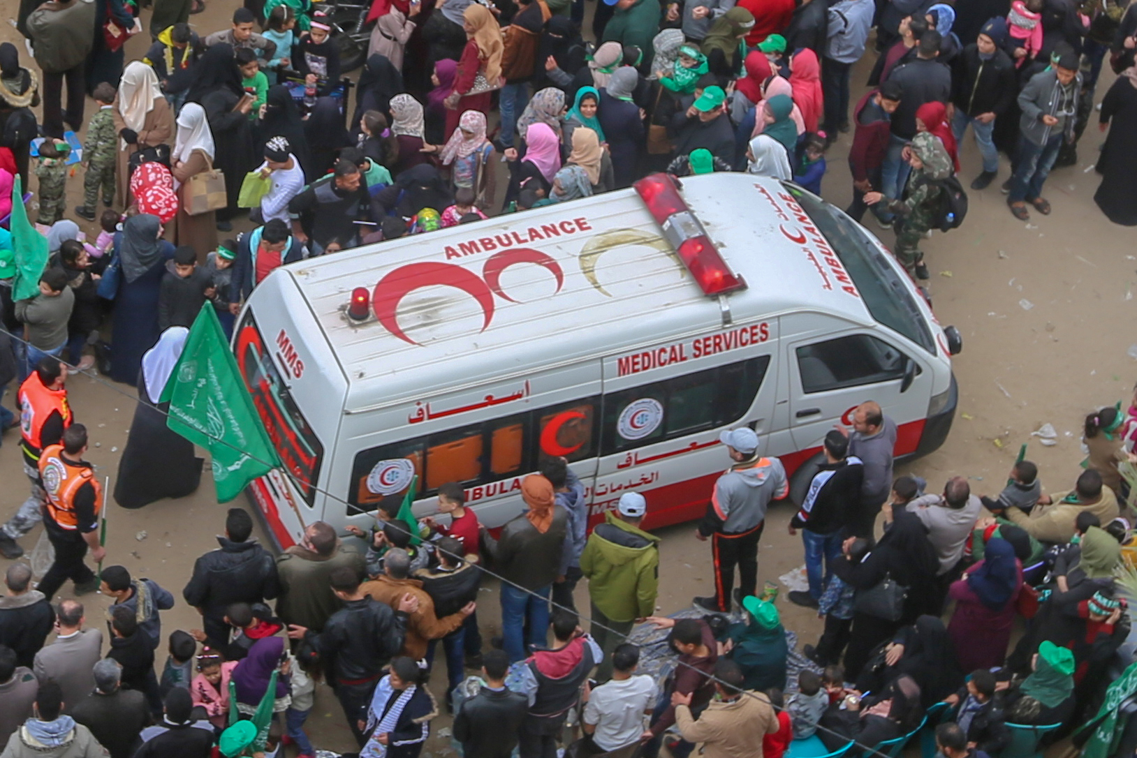 تأمين مهرجان انطلاقة حركة حماس في ساحة الكتيبة بغزة