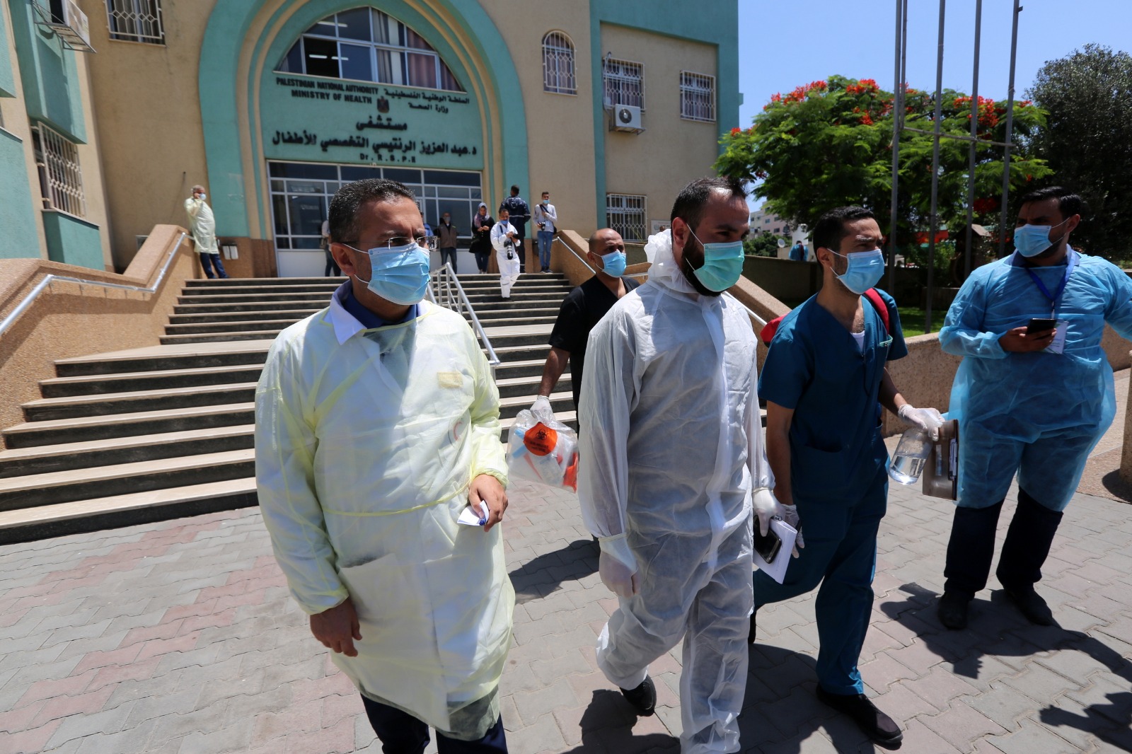 المناورة التدريبية المشتركة لمحاكاة وقوع إصابة بفيروس كورونا في حي مكتظ