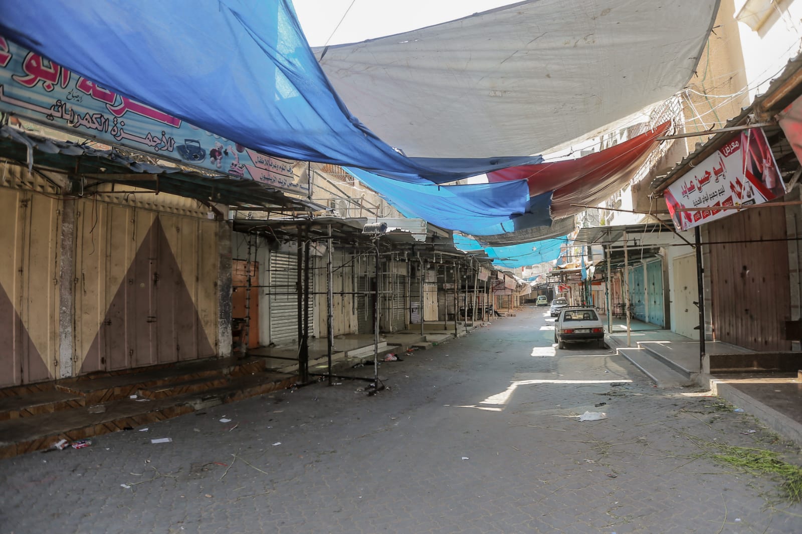 صور من تشديد الإجراءات الوقائية وحظر التجول في محافظة شمال غزة