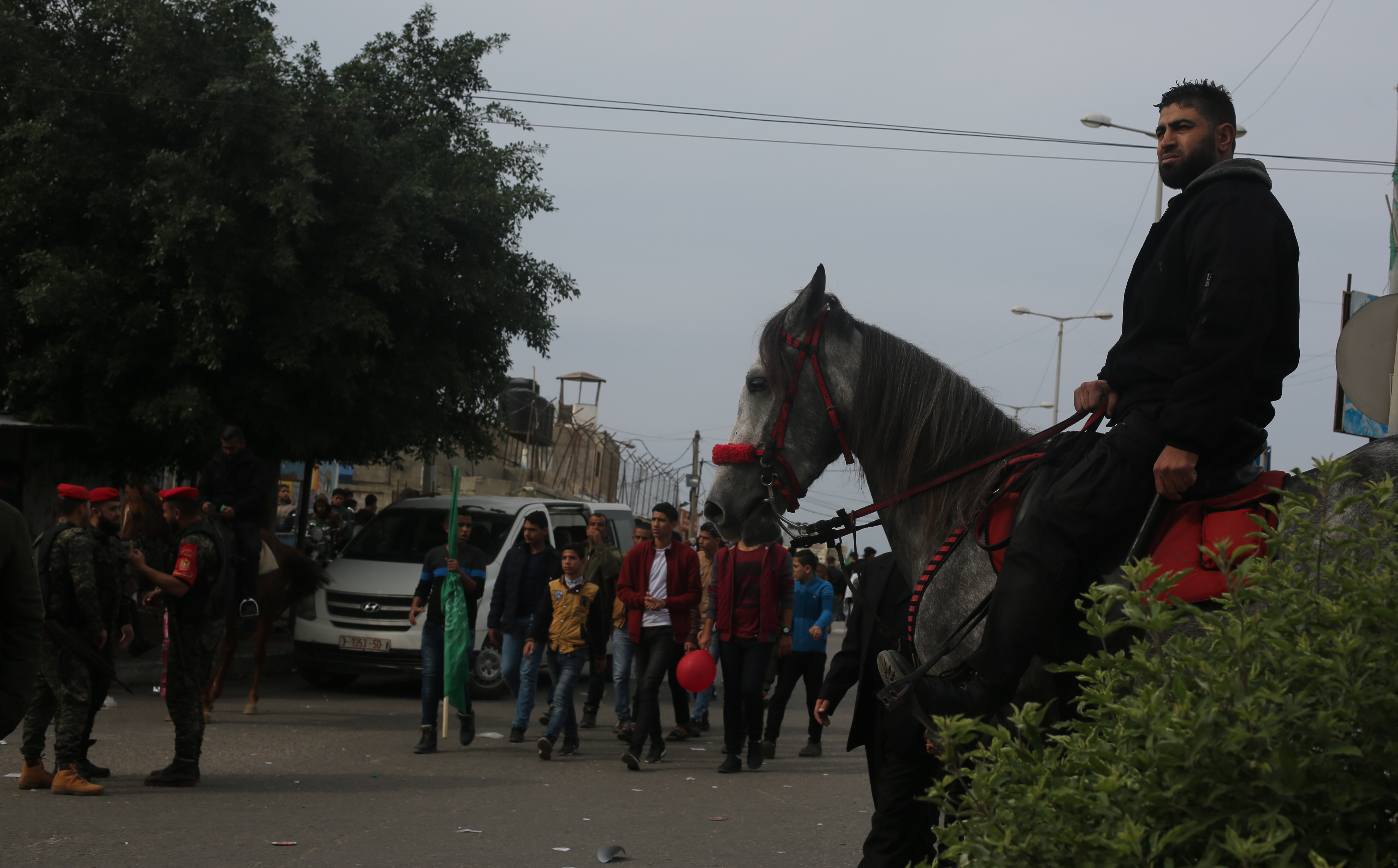تأمين مهرجان انطلاقة حركة حماس في ساحة الكتيبة بغزة