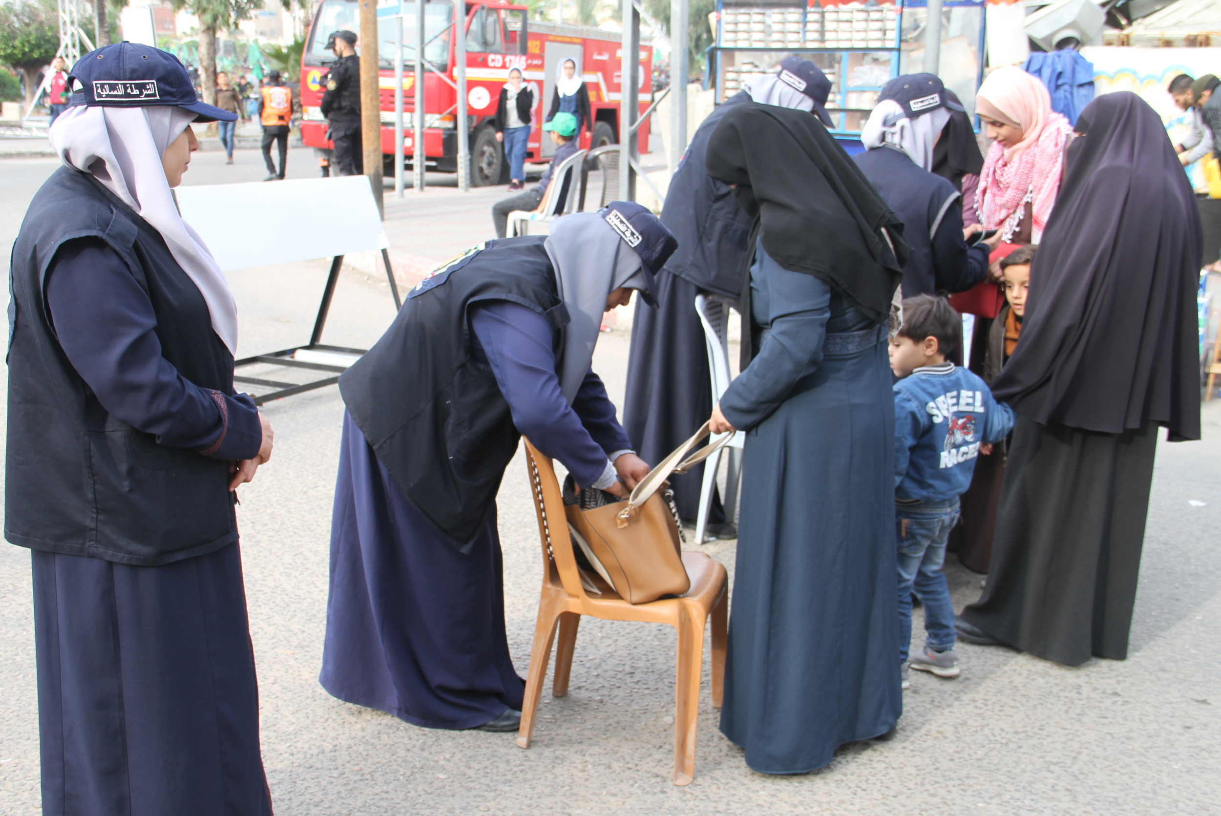 تأمين مهرجان انطلاقة حركة حماس في ساحة الكتيبة بغزة