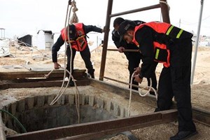 إنقاذ والد ونجله من بئر تعرض لانهيار جزئي بخانيونس