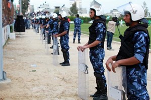 بالصور: تأمين مباراة نهائي كأس غزة