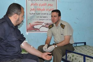 حملة للتبرع بالدم لعناصر الشرطة برفح
