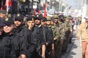 صور.. مسير عسكري للأجهزة الأمنية والمراكز الشبابية برفح