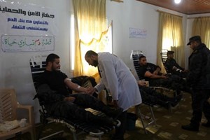 صور.. حملة للتبرع بالدم لقيادة وأفراد جهاز الأمن والحماية