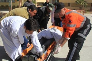 مناورة تدريبية تُحاكي إخلاء مدرسة بخانيونس