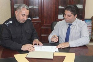 شرطة رفح توقع اتفاقية تعاون مشترك مع الكلية العربية للعلوم التطبيقية