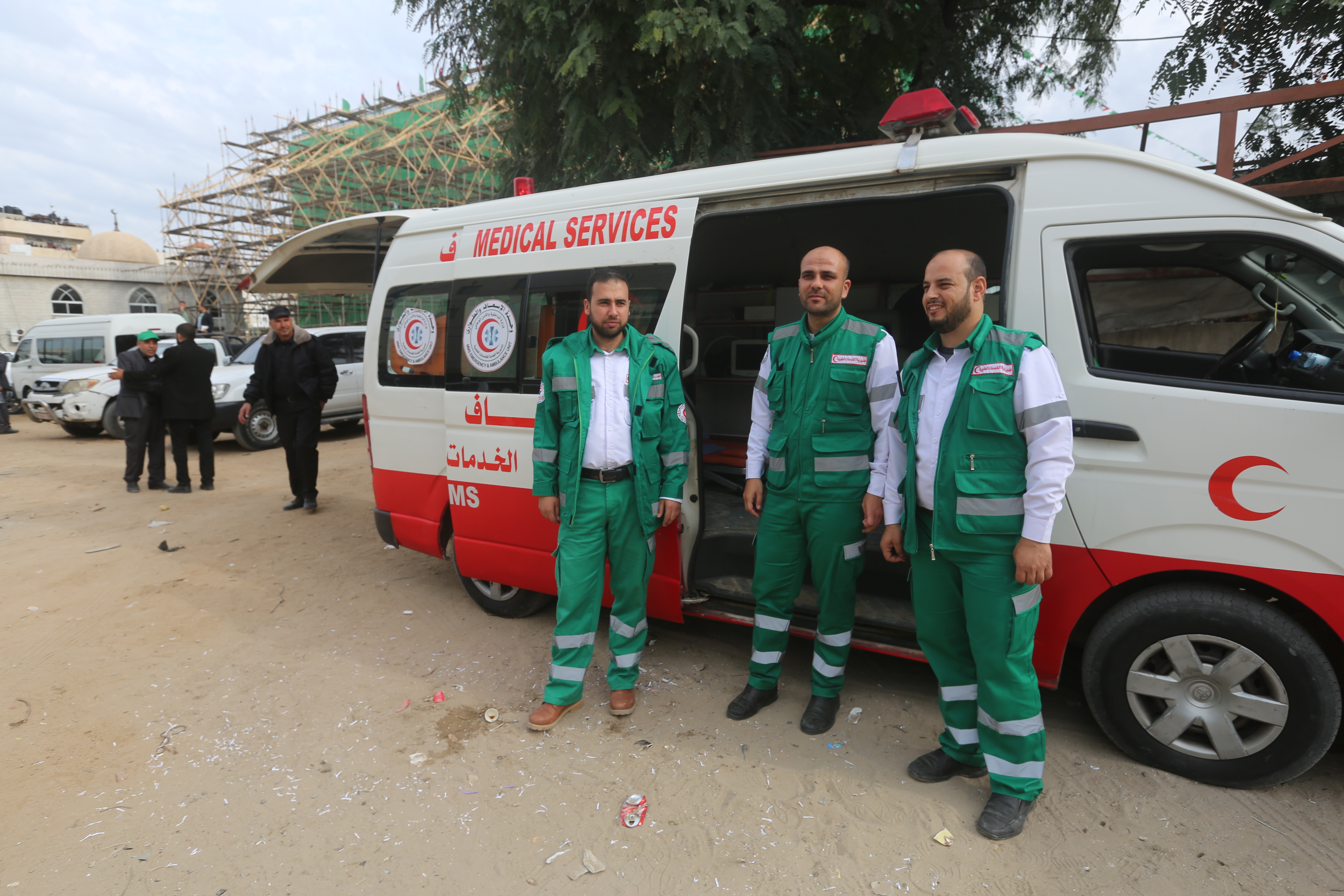 تأمين مهرجان انطلاقة حركة حماس في ساحة الكتيبة بغزة