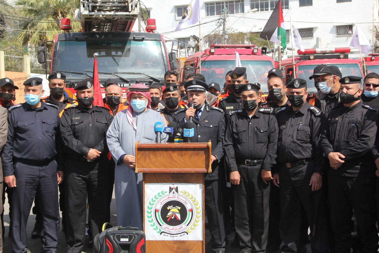 فعالية مسير محمول للمركبات ومؤتمر صحفي، بمناسبة اليوم العالمي للدفاع المدني
