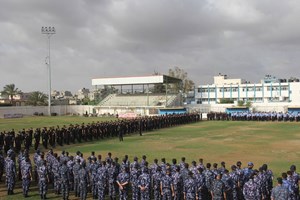 شرطة رفح تنظم طابور أركان لأفرادها بحضور قائد الشرطة