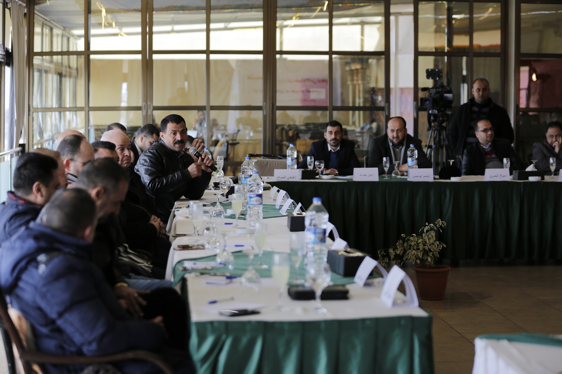 لقاء اللواء أبو نعيم وقيادة الوزارة بالصحفيين في غزة