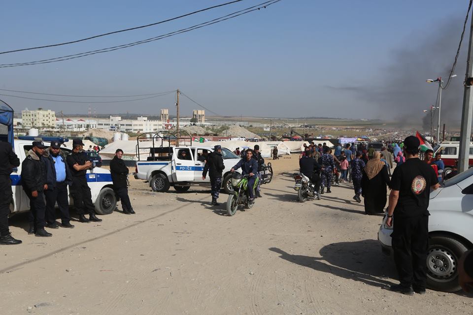 عمل الأجهزة الأمنية في الجمعة الثانية من فعاليات "مسيرات العودة"