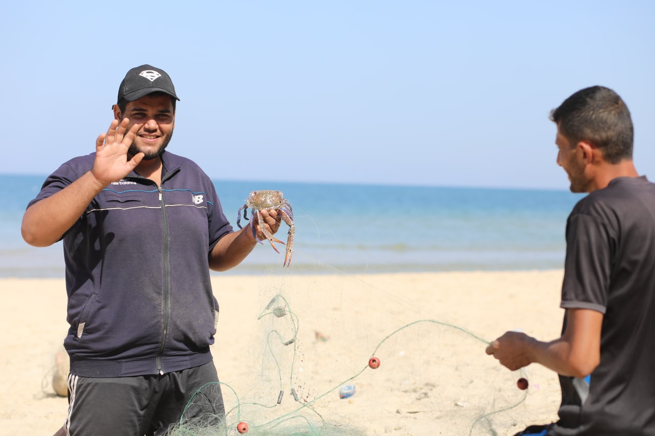 موسم صيد "سلطعون البحر" في غزة