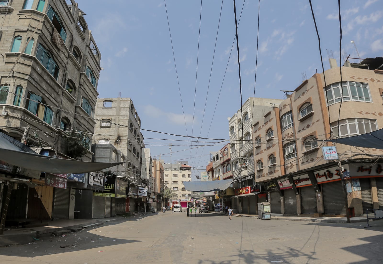 صور من تشديد الإجراءات الوقائية وحظر التجول في محافظة شمال غزة