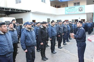 مركز شرطة المدينة برفح ينظم طابور أركان لأفراده
