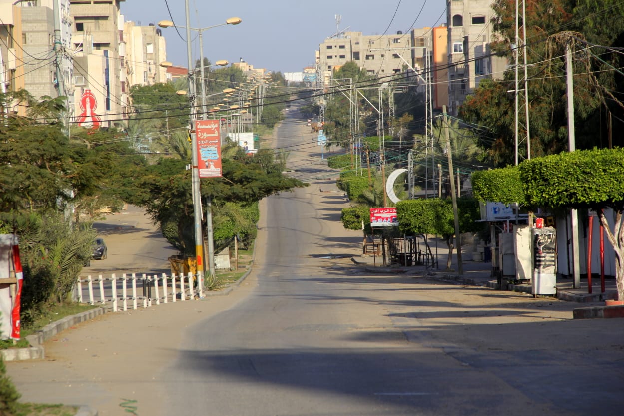 سريان قرار حظر التجوال الشامل في محافظات قطاع غزة 