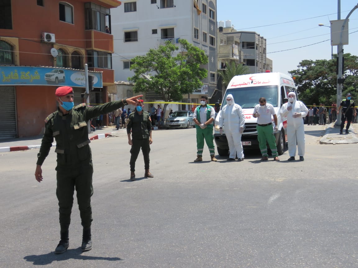 المناورة التدريبية المشتركة لمحاكاة وقوع إصابة بفيروس كورونا في حي مكتظ